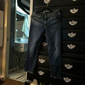 7 for All Mankind the Skinny raw hemmed jeans. Size 32